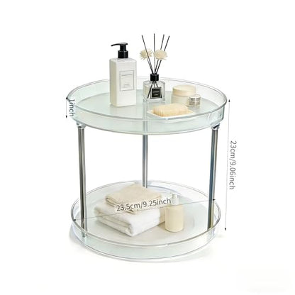 Clear Resin Cosmetic Two Tier Organizer Lazy Susan Organizer, Large Capacity Kitchen Spice Skin Care Perfume Display for Kitchen Bathroom Vanities - size: Two Tiers