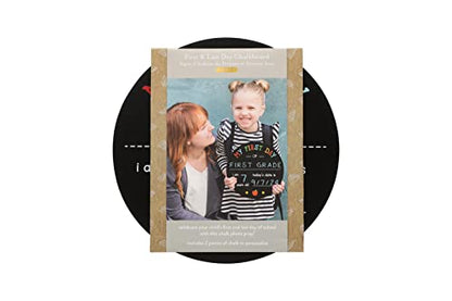 Kate & Milo First and Last Day of School Chalkboard Sign, Reversible Round Back to School Photo Prop with Chalk, Kids Milestone Board - style: Round School Days Chalkboard