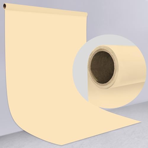Emart Ivorine Paper Backdrops for Photoshoot, Photography Matte Seamless Roll Background 53" x 16" Long for Food, Product, Portrait Photo Shoot - color: Ivorine