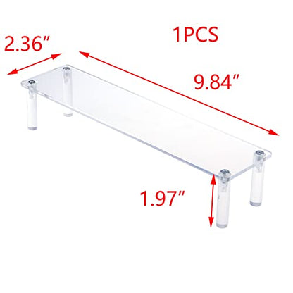 T Tulead Acrylic Riser Clear Display Risers Stand Tabletop Display Risers Rectangular Organizer Shelf 1 Tier for Perfume Jewelry Cupcake - size: 1 Tier