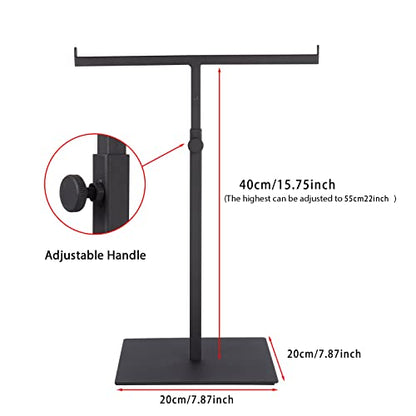 Polmart Countertop Adjustable Display Stand Stand for Purses/Handbags, Wreaths, Wigs, Hats and Crafts (T-Stand, Black) - color: Black Matte