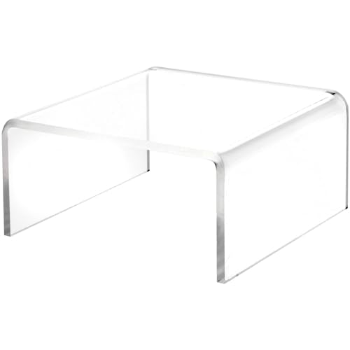 Plymor Clear Acrylic Short Square Display Riser, 2.5" H x 5" W x 5" D (3/16" thick) (2 Pack) - size: 2.5" x 5" x 5"