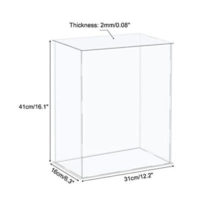 MECCANIXITY Acrylic Display Case Plastic Box Cube Storage Box Clear Assemble Showcase 12.2x6.3x16.1 Inch for Collectibles - size: 12.2x6.3x16.1 Inch
