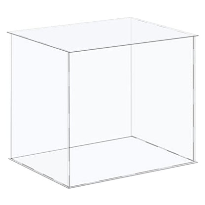 MECCANIXITY Acrylic Display Case Plastic Box Cube Storage Box Clear Assemble Showcase 16.1x12.2x14.1 Inch for Collectibles - size: 16.1x12.2x14.1 Inch