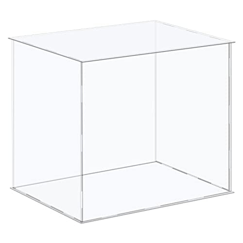 MECCANIXITY Acrylic Display Case Plastic Box Cube Storage Box Clear Assemble Showcase 16.1x12.2x14.1 Inch for Collectibles - size: 16.1x12.2x14.1 Inch