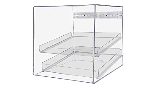 Marketing Holders Bagel and Pastry Display Case Clear Acrylic Cabinet 2 Tray Dispenser for Hotel Breakfast Bars Self Serve Food Counter Buffet or Bakery - size: Pastry Cabinet 2 Trays