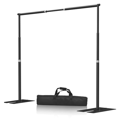 10x10ft Pipe and Drape Stand Kit, Adjustable Heavy Duty Backdrop Stand with Metal Steel Flat Base, Large Extendable Sturdy Photo Background Stand Frame for Wedding Parties Banner Photography - size: 10x10ft