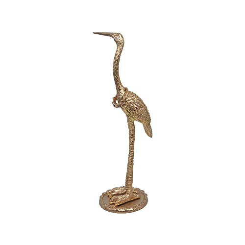 Metal Crane Ring Holder Stand for Jewelry, Engagement and Wedding Ring Display, Gold Decorative Ornaments Home Decor for Living Room, Bedroom, Desktop, Cabinets - color: 7" Gold Crane