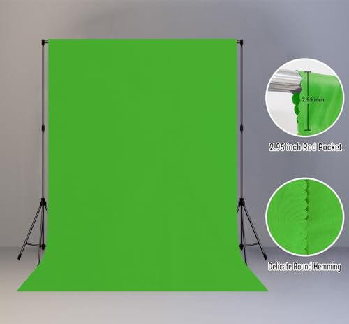 Green Portable Backdrops 5x7ft Solid Color Photo Backdrops Photoshoot, Photography Background Curtain - color: Green, size: 5x7ft