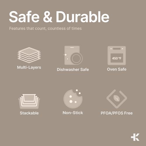 BAKKEN Kitchen Baking Pans - Small, Medium, and Large Cookie Pan (13.58×9.65, 15.75×11, 17.91×12.60), Nonstick, Diamond Texture Bottom, PFOA, PFOS, PTFE Free, Oven Safe (450°F), Pack of 3, Gray Marble - color: Gray Marble, size: Pack of 3