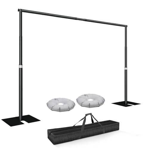 Pipe and Drape Backdrop Stand Kit 7x10ft, Heavy Duty Back Drop Adjustable Stand with Carry Bag, Metal Background Frame for Parties Wedding Birthday Decoration Photography Photo Booth Video - color: Black, size: 7x10ft