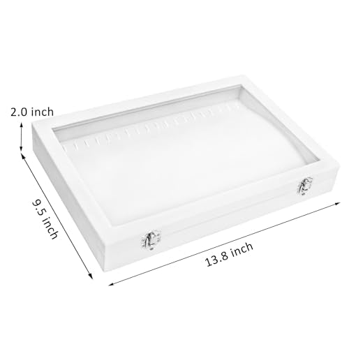 Vicoter Velvet Necklace Display Jewelry Tray 20 Hook Necklace Tray Necklace Pendant Jewelry Tray for Women and Girls - color: Ivory, size: 20 Hook