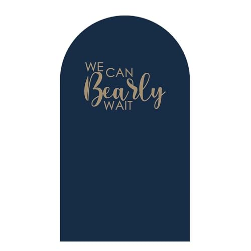 Dark Blue Arch Backdrop Stand Covers for Baby Shower Parties We Can Bearly Wait Theme Arched Fabric Cover Kids Birthday Party Favors Decor Banner (2.2x5FT) - color: Kp-gx-2354, size: 2.2ftx5ft (Only Cover)