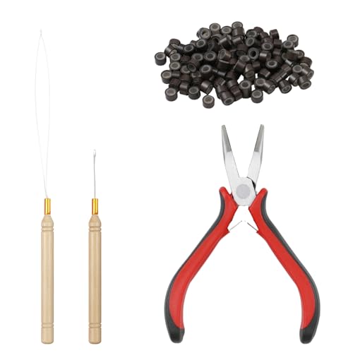 full shine butterfly weft extensions color dark brown human hair and Butterfly Weft Extensions Tools Kit