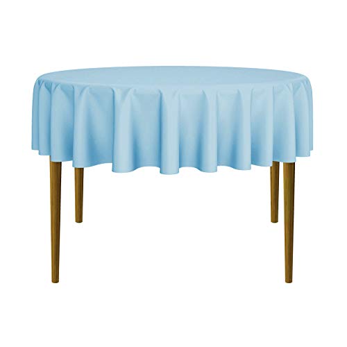 Lann's Linens - 70" Round Premium Tablecloth for Wedding/Banquet/Restaurant - Polyester Fabric Table Cloth - Baby Blue - color: Baby Blue, size: 70" (Round)