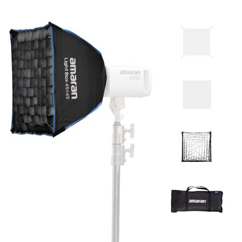 amaran Light Box 4545 Soft Boxes Foldable One-snap Quick-Setup Square Bowens Mount Softbox,for amaran 60/100/200 150c 300c (Light Box 45x45)
