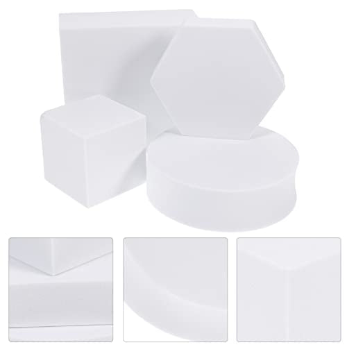 PRETYZOOM Geometric Cube Photo Props Set 4 Pieces Foam Photography Background Props for Jewelry Cosmetics Small Product Display 1.96In Cubes