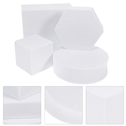 PRETYZOOM Geometric Cube Photo Props Set 4 Pieces Foam Photography Background Props for Jewelry Cosmetics Small Product Display 1.96In Cubes