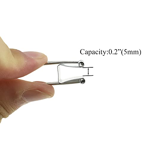HAHIYO Binder Clips Paper Clamps Spring Steel Sturdy Small 0.75 inches Width 0.2 Inch Capacity No Sharp Edges Heavy Duty Tight Grip Reusable White Metal Bright Finish for Home Office School 30 Pack - size: White0.75in-30P