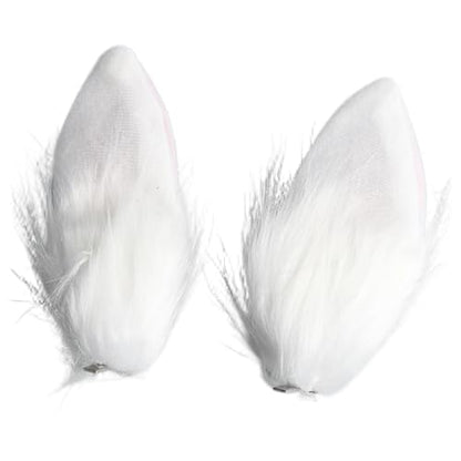Easter Bunny Ears Hair Clips Rabbit Ear Headwear for Halloween Carnival Party White One Size - color: White