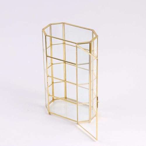 Colaxi Glass Jewelry Box Jewelry Display Case,Birthday Gift,Transparent,Makeup Storage Case Trinket Box Organizer for Bracelet Rings