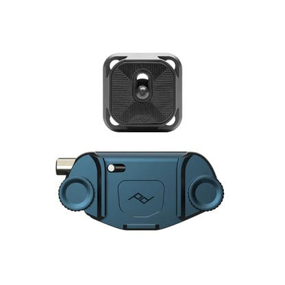 Peak Design Capture Camera Clip V3, Ocean with Plate, Holds DSLR, Compact and Point and Shoot Bodies, Secure, Stable and Accessible, Attaches to Straps and Belts, Quick Release, 200 lb Capacity - color: Ocean