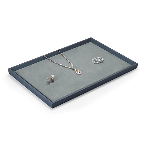 Oirlv Premium Leather Flat Jewelry Tray Jewelry Display Organizer Plate,Catchall Tray, Nightstand or Dresser Organizer(Large) - size: Large