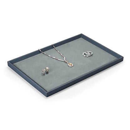 Oirlv Premium Leather Flat Jewelry Tray Jewelry Display Organizer Plate,Catchall Tray, Nightstand or Dresser Organizer(Large) - size: Large