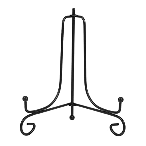 FILFEEL Iron Easel Classic Display Stand for Bowl Plate Photo Frame Book Artwork Black, Made of Quality Iron, Suitable for Home Decor or Store Display (metal 2)