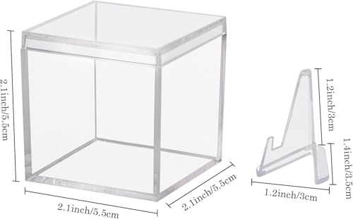 6 Pack Championship Ring Display Case Clear Acrylic Display Case Mini Baseball Softball Ring Holder Single Ring Display Box Stand 1 Slot Ring Hole Storage Box Gift for Sports Fans, 2.16 Inch - size: 6 Pack
