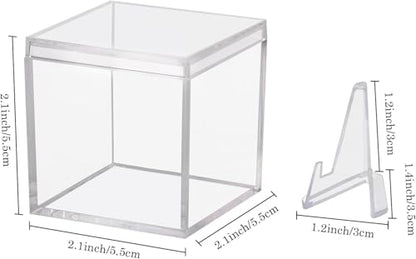6 Pack Championship Ring Display Case Clear Acrylic Display Case Mini Baseball Softball Ring Holder Single Ring Display Box Stand 1 Slot Ring Hole Storage Box Gift for Sports Fans, 2.16 Inch - size: 6 Pack