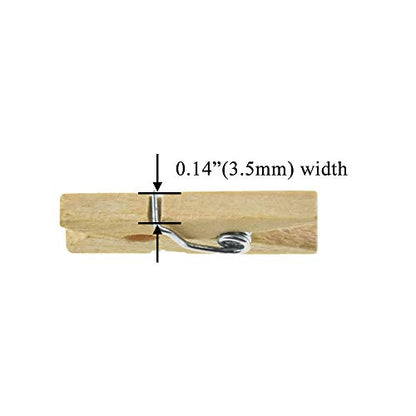 HAHIYO Wooden Clothes Pins Clothespins Mini Do NOT Fall Apart 1 inches Length 80 Pack Sturdy Strong Springs No Rust No Discoloration for Laundry Bathroom DIY Craft Photos Food Opened Bags - size: Natural Wood 1 inches 80 Pack