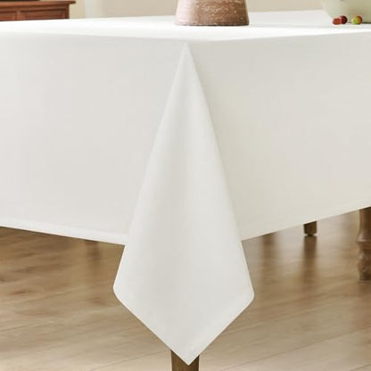 Natural Linen Square Tablecloth Neutral Wrinkle-Proof Faux Burlap Table Clothes for Dining 55 x132 - color: Natural, size: 55" x 132" (Rectangular)