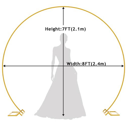 Wokceer Round Backdrop Stand 8FT Gold Wedding Arch Metal Circle Balloon Arch Stand for Birthday Party Wedding Bridal Shower Anniversary Ceremony - color: Gold, size: 8 FT