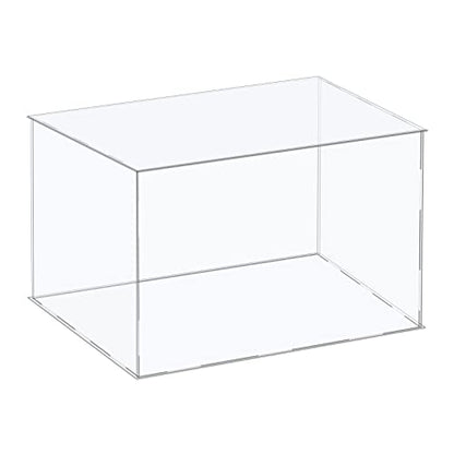 MECCANIXITY Acrylic Display Case Plastic Box Cube Storage Box Clear Assemble Showcase 16.1x14.1x10.2 Inch for Collectibles - size: 16.1x14.1x10.2 Inch