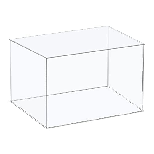 MECCANIXITY Acrylic Display Case Plastic Box Cube Storage Box Clear Assemble Showcase 16.1x14.1x10.2 Inch for Collectibles - size: 16.1x14.1x10.2 Inch