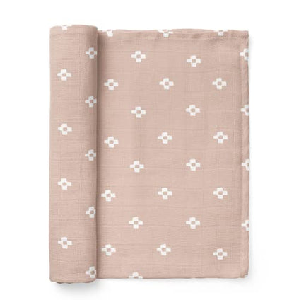 Mini Wander Swaddles for Newborns Muslin Swaddle Blankets - Breathable Soft Receiving Blanket Baby Essentials | 47 x 47 Cotton - Boho Squares (Pink) - color: Boho Squares (Pink)