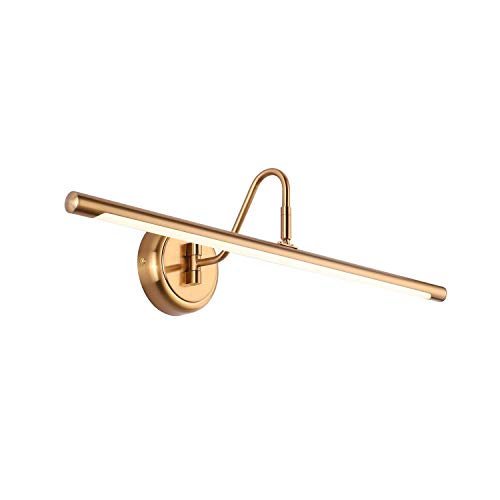 JOOSENLUX Picture Lights 24.4'' Inch Brass for Painting Display Wall Mount Brief Metal Artwork LED Wall Sconces Lamps14W(70W Eqv.),Warm White 3000K,Hardwire Swing Arm - color: Hard-Wired Brass, size: Non-Dimmable 24.4 inch