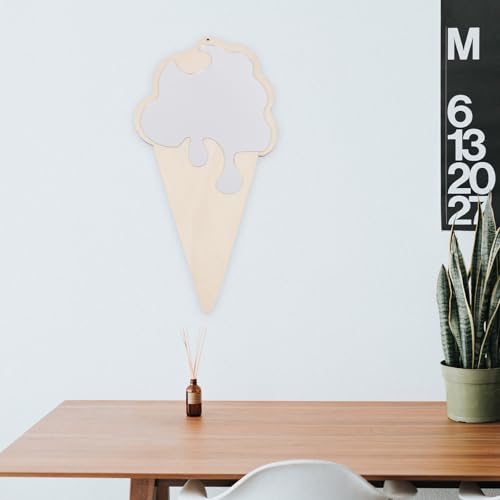Abaodam Ice Cream Shaped Decorative Wall Mirror for Home Décor, Chic Photo Prop and Dressing Table Mirror, Small Unique Design for Living Room and Bedroom