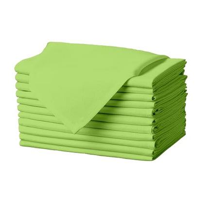 Gee Di Moda Cloth Napkins - 17 x 17 Inch Apple Green Dinner Napkins - Set of 12 Soft & Absorbent Washable Fabric Cloth Table Napkins with Hemmed Edges for Hotel Restaurant, Holiday Parties & Wedding - color: Apple Green