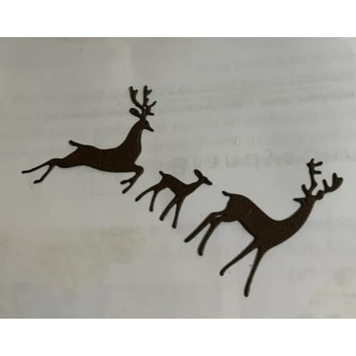 Lapoo Festivals Metal Cutting Die for Scrapbooking - Durable, Cut Stencils for DIY Scrapbook Photo Album Decorative Paper Card, Card Making Supplies, Embossing (Three Elk 2.4 x 1.9 in) - style: Three Elk 2.4 x 1.9 in