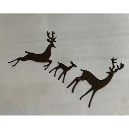 Lapoo Festivals Metal Cutting Die for Scrapbooking - Durable, Cut Stencils for DIY Scrapbook Photo Album Decorative Paper Card, Card Making Supplies, Embossing (Three Elk 2.4 x 1.9 in) - style: Three Elk 2.4 x 1.9 in