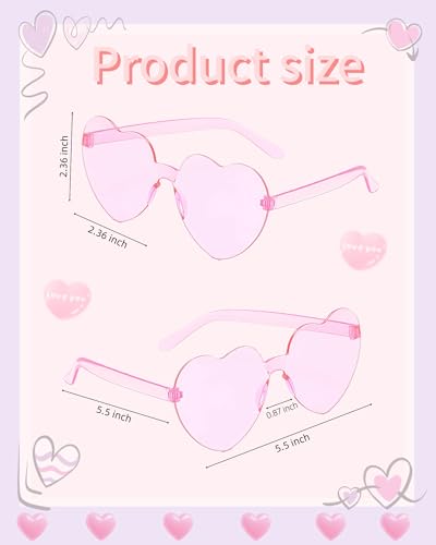 24 Piece Valentine's Day Heart Headbands and Sunglasses Set for Women and Men, Party Photo Props for Wedding, Birthday (Pink, Red) - color: Pink, Red