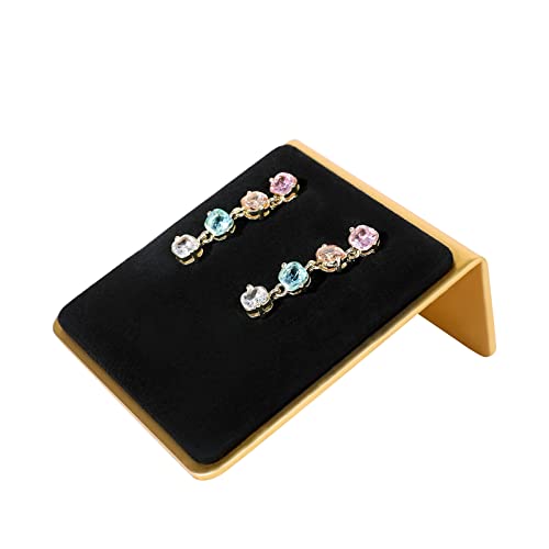 Black earring holders for selling, Velvet earring stands Jewelry display, metal gold studs board【Black】 - color: Black