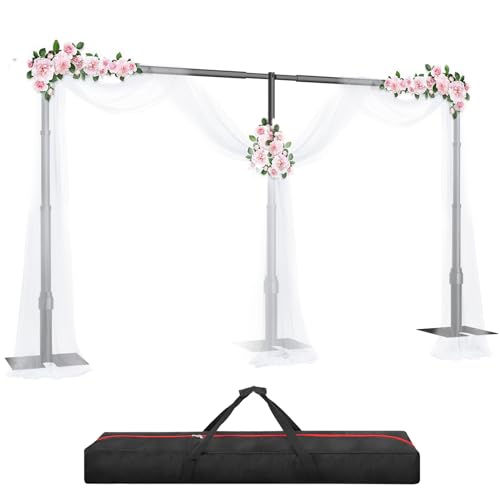 Heavy Duty Backdrop Stand 10x20ft, Pipe and Drape Backdrop Stand Kit, Adjustable Metal Frame, Background Stand Backdrop for Wedding Birthday Party Decorations-Black
