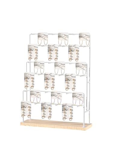 Earring Holder Organizer,Jewelry Card Vendor Booth Display Stand,Keychain Vendors Event Retail Display Rack,Earring Storage Stand in Market and Stores (White) - color: White