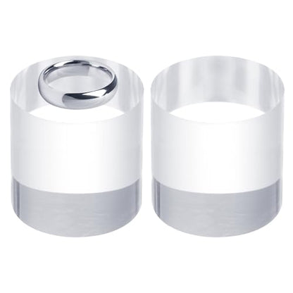 uxcell 2pcs Acrylic Cylinder Display Blocks, 30 x 30 mm/1.2" x 1.2" Clear Jewelry Display Base Polished Cube Riser Stand Display Holder Base for Bracelet Ring Jewelry Cosmetics Crafts - size: 30 x 30mm