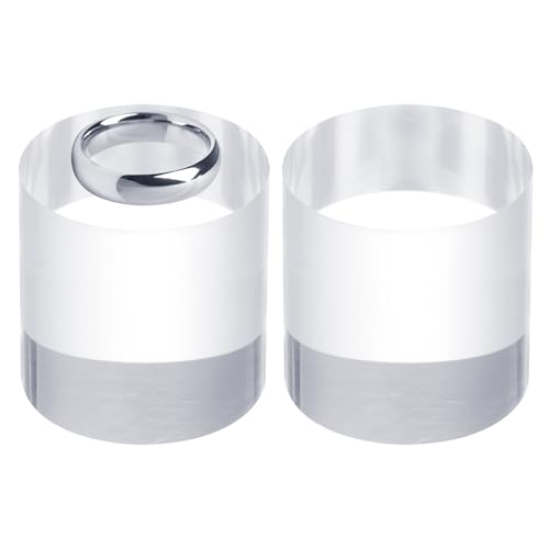 uxcell 2pcs Acrylic Cylinder Display Blocks, 30 x 30 mm/1.2" x 1.2" Clear Jewelry Display Base Polished Cube Riser Stand Display Holder Base for Bracelet Ring Jewelry Cosmetics Crafts - size: 30 x 30mm
