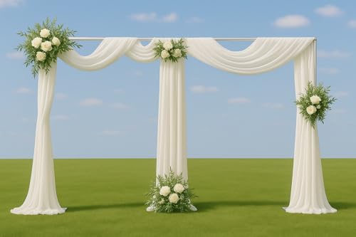 10x20ft Backdrop Stand Heavy Duty Pipe and Drape Backdrop Stand for Parties, Adjustable Pipe Kit Curtain Frame Stand for Photography Background Support,Wedding Arch Metal Frame (Silver) - color: Silver