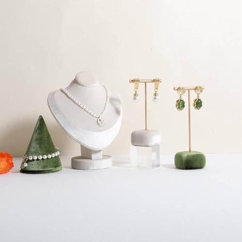 Velvet Earring T Bar Stand Jewelry Display, Earring Display Holder for Selling, Jewelry Storage Organizer【Green】 - color: Green